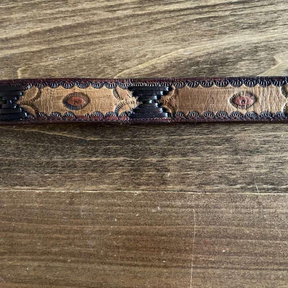 Handcrafted Brown Leather Belt 36 Inches